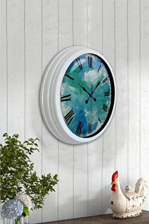 40 Cm Beyaz Metal Dekoratif Duvar Saati