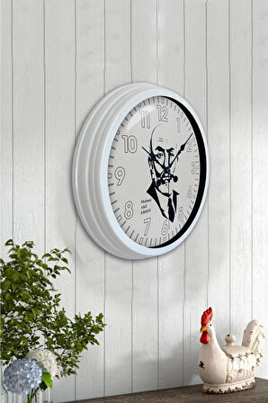 Hediyelik 40 Cm Beyaz Metal Mehmet Akif Ersoy Duvar Saati