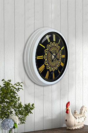 40 Cm Beyaz Metal Dekoratif Duvar Saati