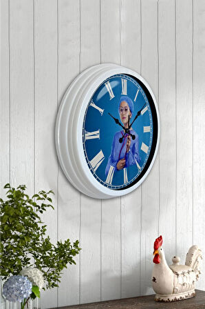 Hediyelik 40 Cm Beyaz Metal Hemşire Duvar Saati