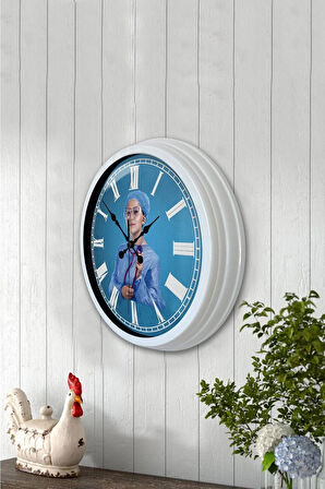 Hediyelik 40 Cm Beyaz Metal Hemşire Duvar Saati