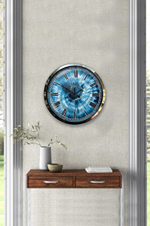 Hediyelik 40 Cm Krom Metal Eye Duvar Saati