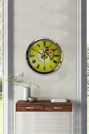 Hediyelik 40 Cm Krom Metal Kitchen Duvar Saati