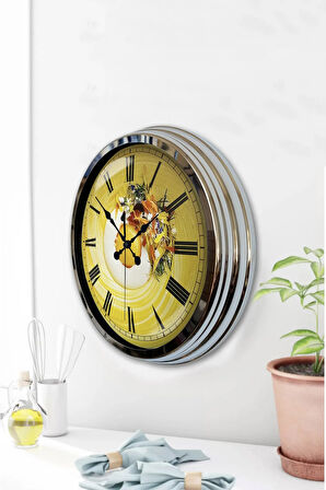 Hediyelik 40 Cm Krom Metal Kitchen Duvar Saati