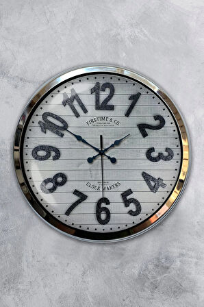 40 Cm Krom Metal Antique Duvar Saati Hediyelik