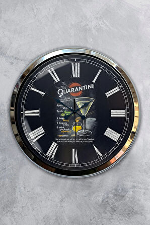 Hediyelik 40 Cm Krom Metal Cafe Duvar Saati