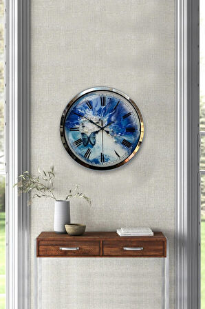 Hediyelik 40 Cm Krom Metal Kelebek Duvar Saati