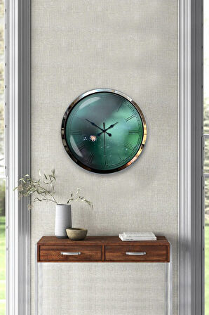 Hediyelik 40 Cm Krom Metal Romantizm Duvar Saati