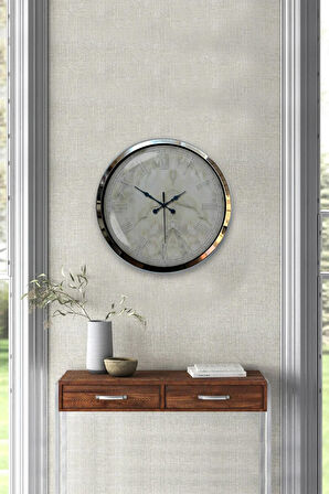 Hediyelik 40 Cm Krom Metal Kitchen Duvar Saati