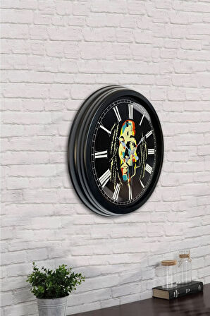 40 Cm Siyah Metal Bom Marley Duvar Saati