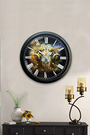 40 Cm Siyah Metal Mario Duvar Saati