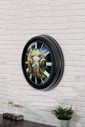 40 Cm Siyah Metal Mario Duvar Saati