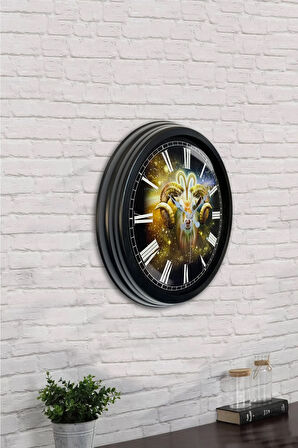 40 Cm Siyah Metal Mario Duvar Saati