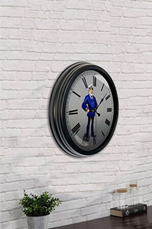 40 Cm Siyah Metal Ibadet Duvar Saati