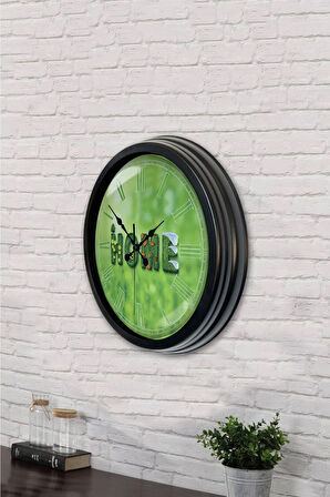 40 Cm Siyah Metal Fotoğraf Duvar Saati