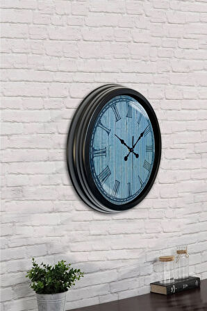 Hediyelik 40 Cm Siyah Metal Yeni Duvar Saati