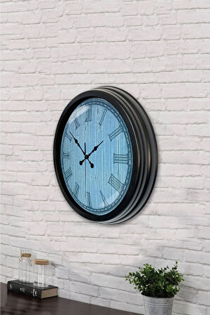 Hediyelik 40 Cm Siyah Metal Yeni Duvar Saati