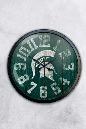 40 Cm Siyah Metal Aslan Duvar Saati