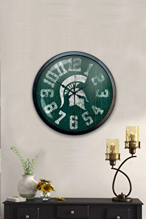 40 Cm Siyah Metal Aslan Duvar Saati