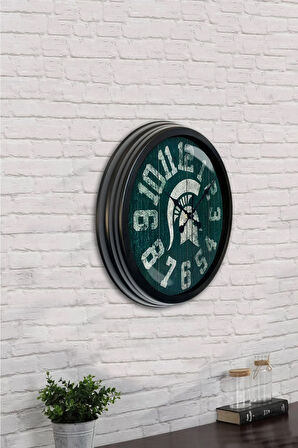 40 Cm Siyah Metal Aslan Duvar Saati