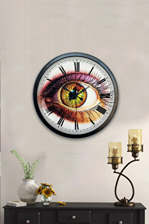 40 Cm Siyah Metal Eskitme Duvar Saati