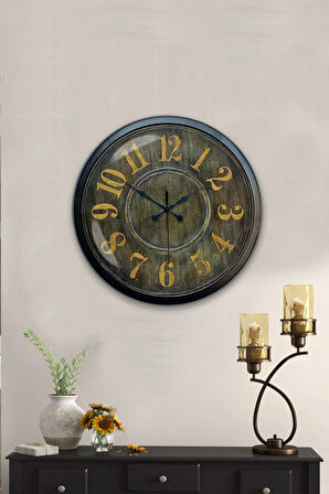 Hediyelik 40 Cm Siyah Metal Dekoratif Duvar Saati