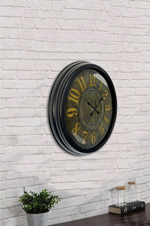 Hediyelik 40 Cm Siyah Metal Dekoratif Duvar Saati