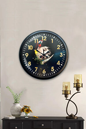 40 Cm Siyah Metal Dünya Haritası Duvar Saati