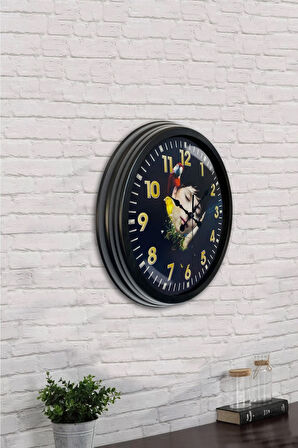 40 Cm Siyah Metal Dünya Haritası Duvar Saati