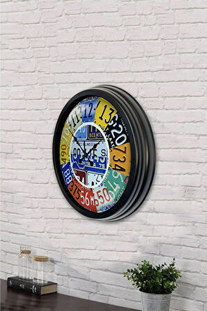 40 cm Siyah Metal Kurt Duvar Saati