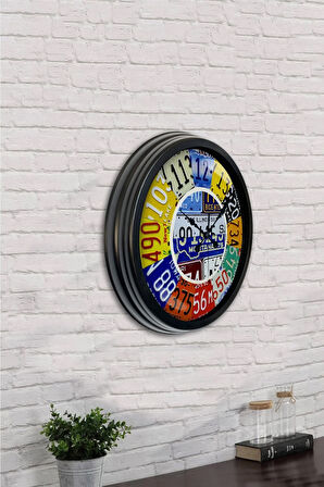 40 cm Siyah Metal Kurt Duvar Saati