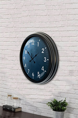 Hediyelik 40 Cm Siyah Metal Klasik Duvar Saati