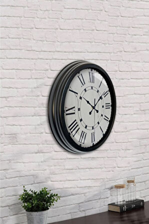 40 cm Siyah Metal Maps Duvar Saati