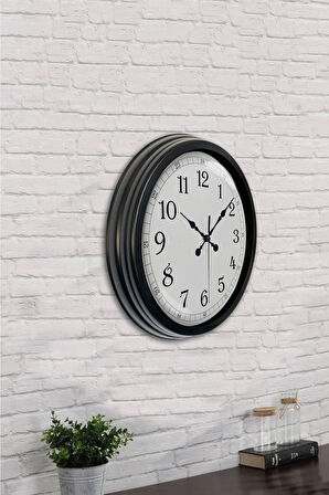 40 Cm Siyah Metal Kaplan Duvar Saati