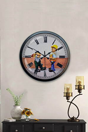 40 Cm Siyah Metal Kitchen Duvar Saati