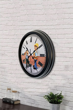 40 Cm Siyah Metal Kitchen Duvar Saati