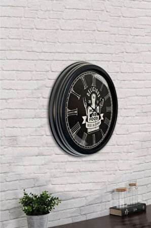 40 Cm Siyah Metal Paris 1807 Duvar Saati