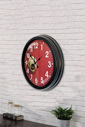 40 Cm Siyah Metal Klasik Duvar Saati