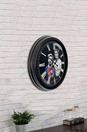 40 Cm Siyah Metal Telegraph Duvar Saati