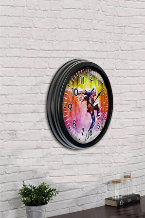Hediyelik 40 Cm Siyah Metal Dansçı Dekoratif Metal Duvar Saati