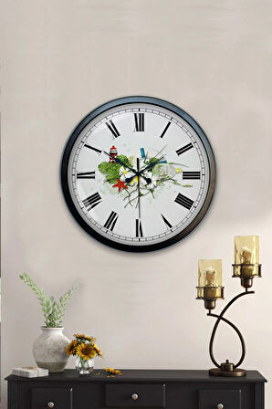 Hediyelik 40 Cm Siyah Metal Dekoratif Duvar Saati