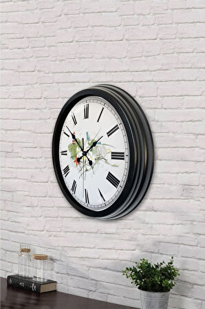 Hediyelik 40 Cm Siyah Metal Dekoratif Duvar Saati