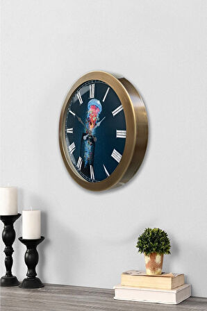 Hediyelik 36 Cm Eskitme Metal Deniz Duvar Saati