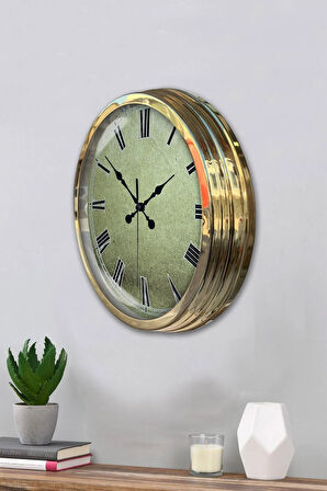 Hediye 40 Cm Gold Metal Kreatif Duvar Saati