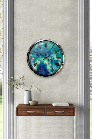 Hediyelik Dekoratif 40 Cm Krom Metal Dekoratif Duvar Saati