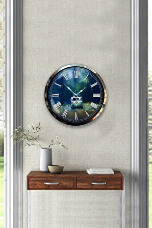 Hediyelik Dekoratif 40 Cm Krom Metal Dekoratif Duvar Saati