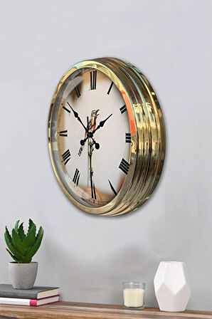 Hediyelik 40 Cm Gold Metal Bird Duvar Saati