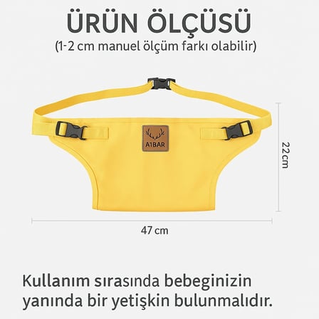 AİBAR Taşınabilir Güvenli Mama Sandalyesi - Aibar Marka, Sarı Renk