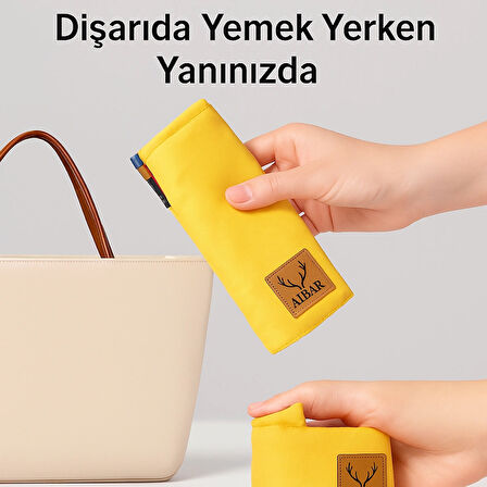 AİBAR Taşınabilir Güvenli Mama Sandalyesi - Aibar Marka, Sarı Renk