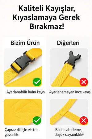 AİBAR Taşınabilir Güvenli Mama Sandalyesi - Aibar Marka, Sarı Renk